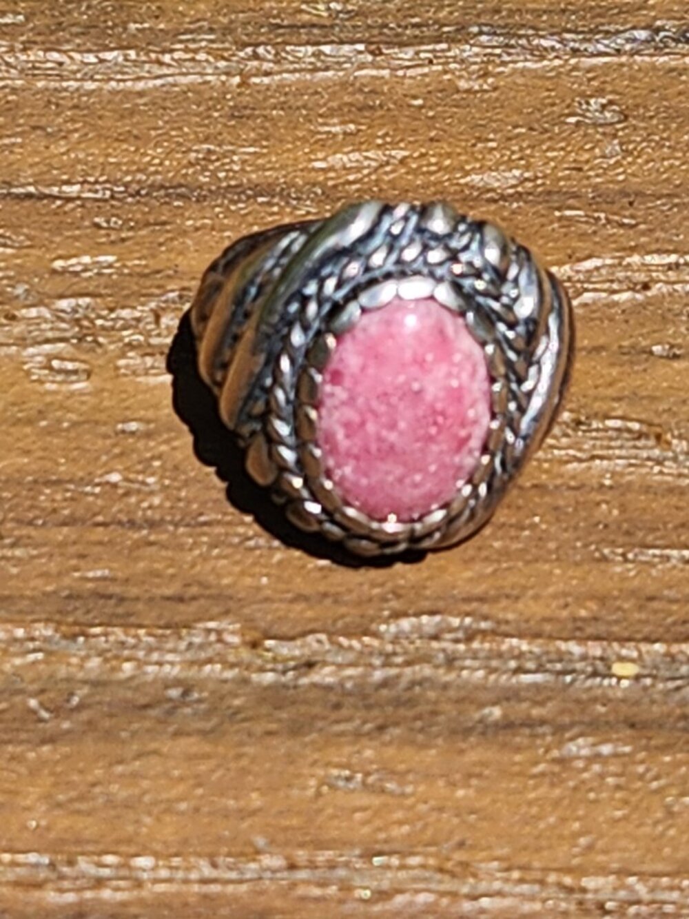 Carolyn Pollack Sterling Silver PINK RHODOCHROSITE STONE RING, size 8 - Picture 11 of 14